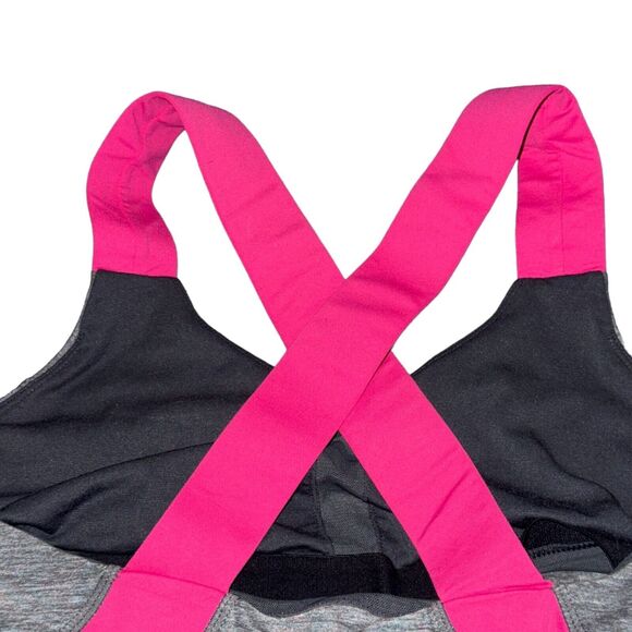 Lululemon Push Your Limits Tank Size 6 Gray Pink Shelf Bra Luxtreme Cross Strap - Picture 3 of 5